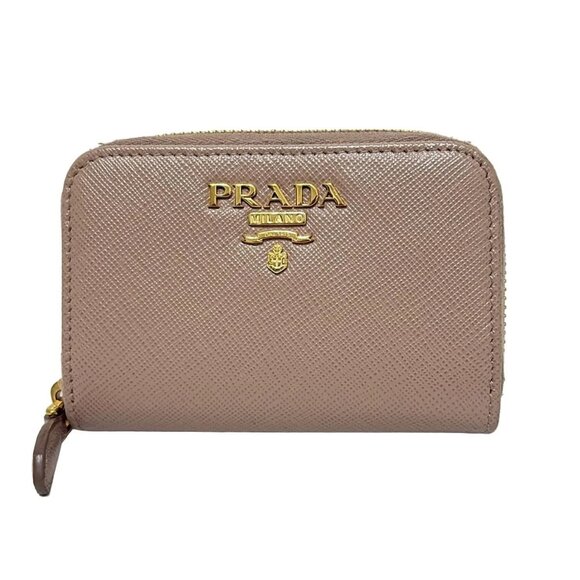 PRADA - Pink Beige Leather Coin Case 226-080925 - Picture 1 of 4